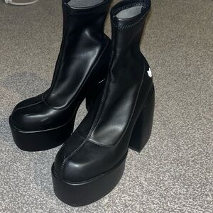 Naked Wolfe sugar black stretch boots
